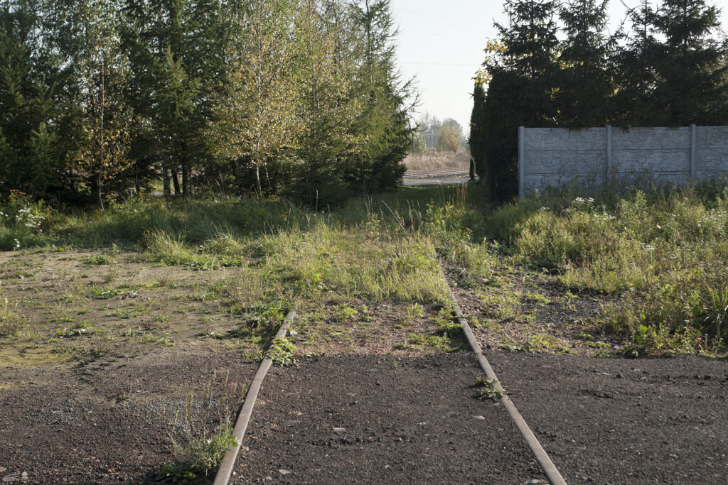Restes de la voie ferrée installée pour relier la Bahnhof West et le camp d’Auschwitz II – Birkenau. 2005-2006. Collection : Hans Citroen